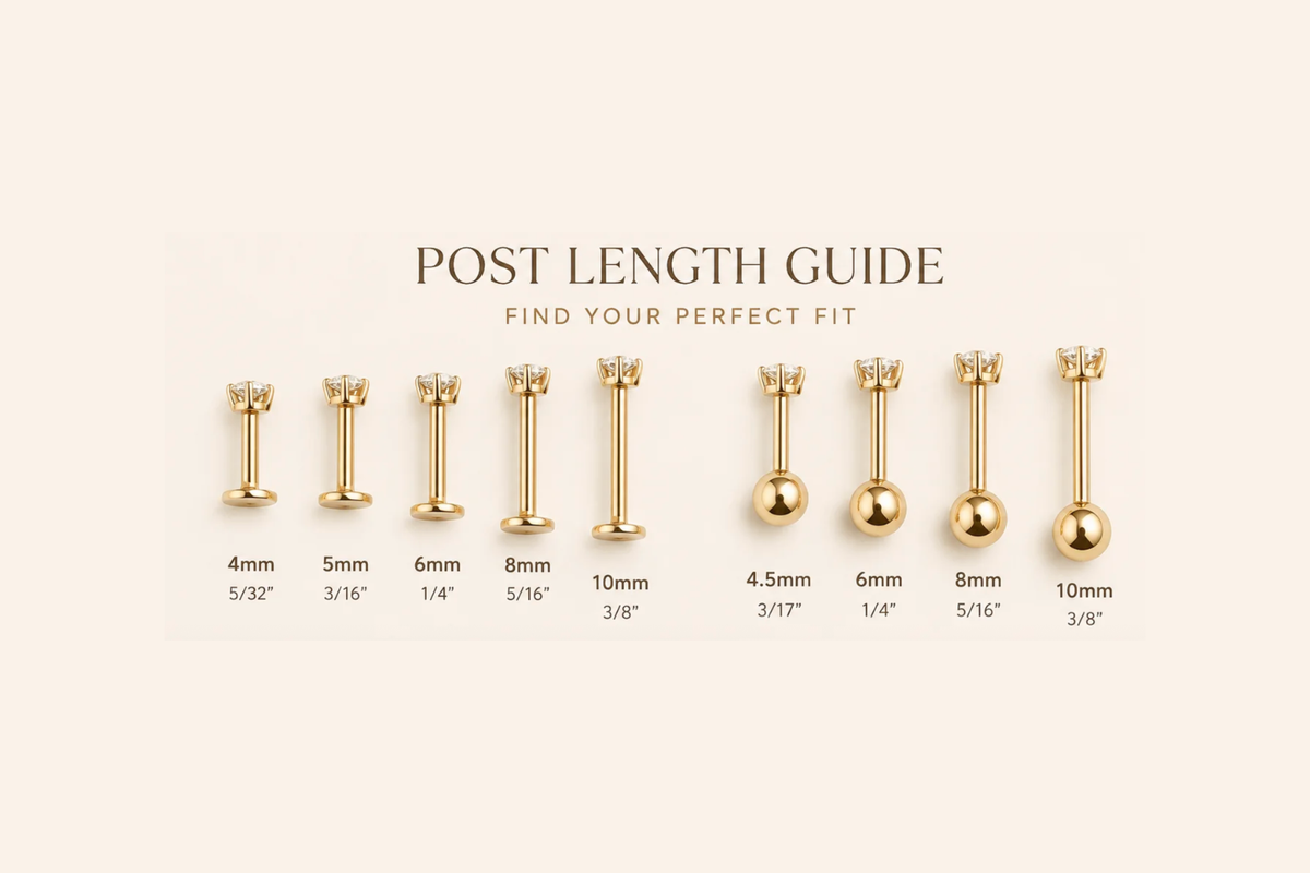 Earring post length guide