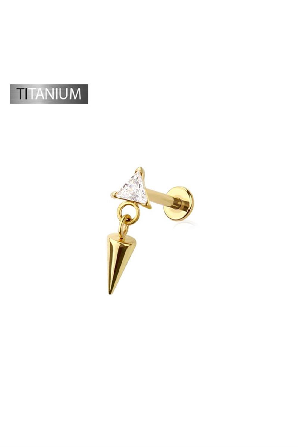Cz Triangle Dangle Spike Implant Grade Titanium