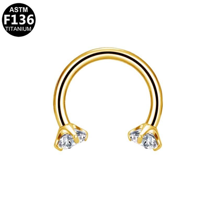 Aurelai Jewelry circular barbell prong-set CZ end detail