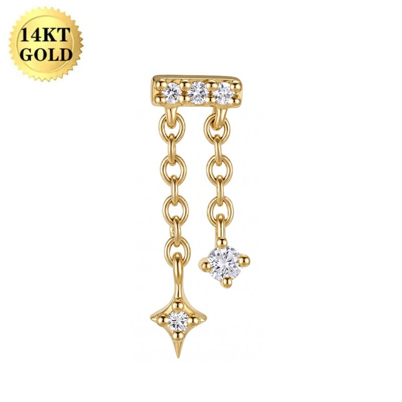 Ember Bar Chain- 14k Solid Gold