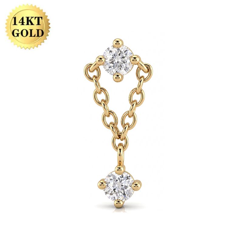 Dewdrop Chain- 14K Solid Gold