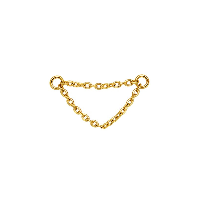 Duet double chain connector in gold titanium