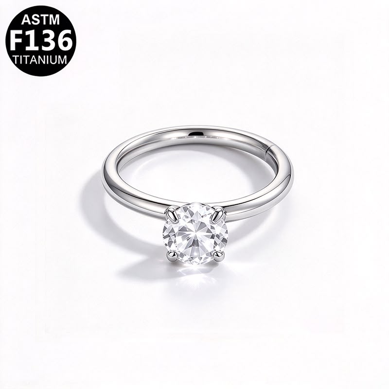 Jewel CZ hinged segment clicker with clear CZ, implant grade titanium
