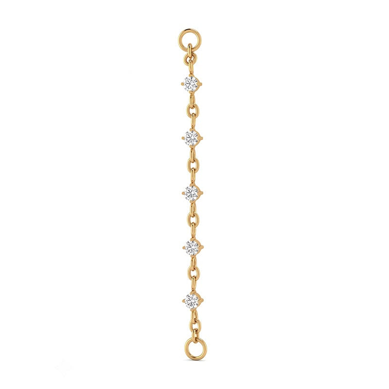 Starlight chain connector in gold titanium with CZ solitaire accents