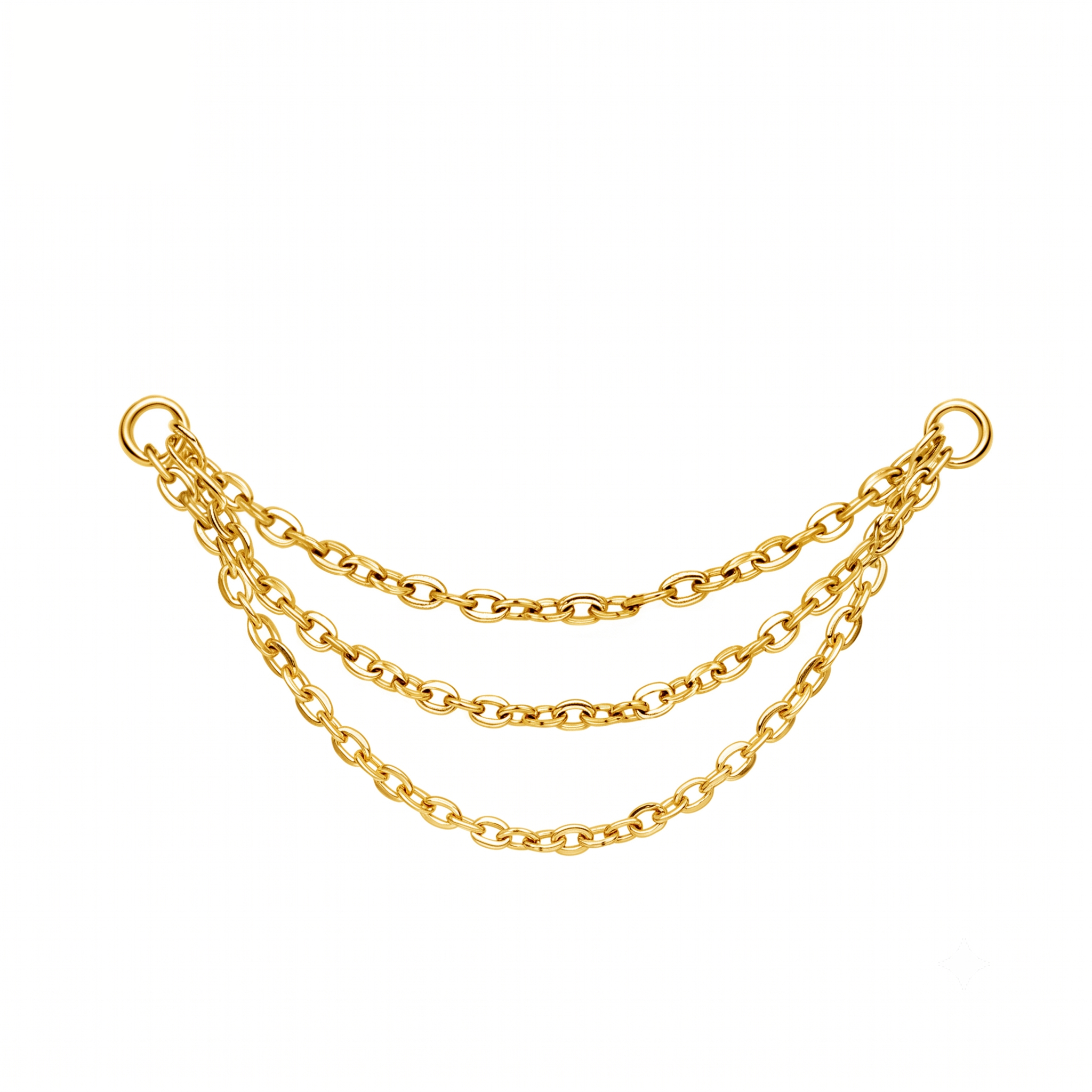 Trinity triple chain connector in gold titanium